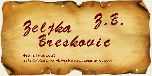 Željka Brešković vizit kartica